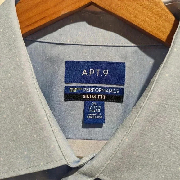 NWT Men's Apt.9 Premier Flex Performance Shirt Light Blue Sz XL - Picture 8 of 10